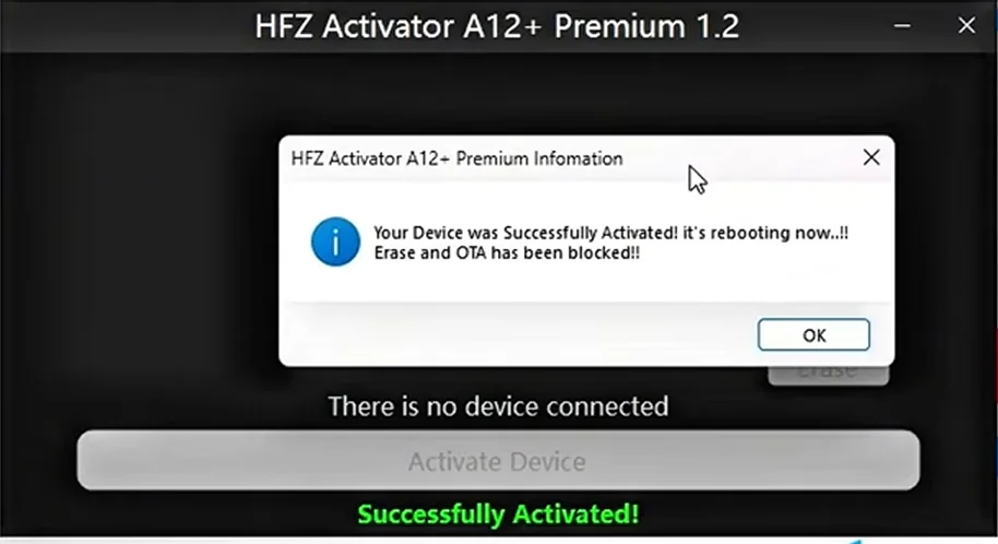 Bypass thành công bằng HFZ Activator