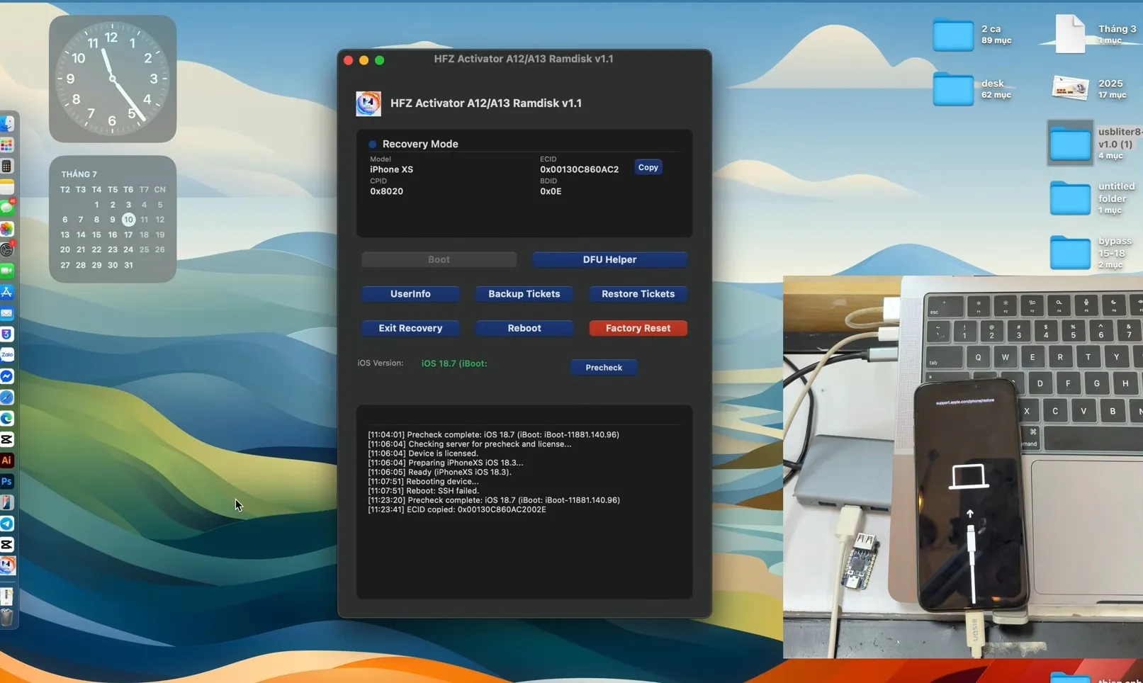 Copy ECID từ HFZ Ramdisk tool