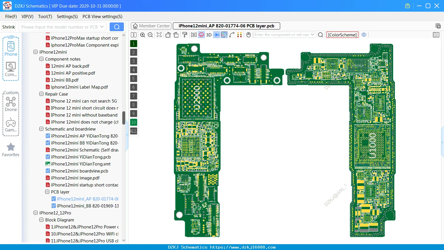 Sơ đồ PCB Layer iPhone 12 Mini DZKJ