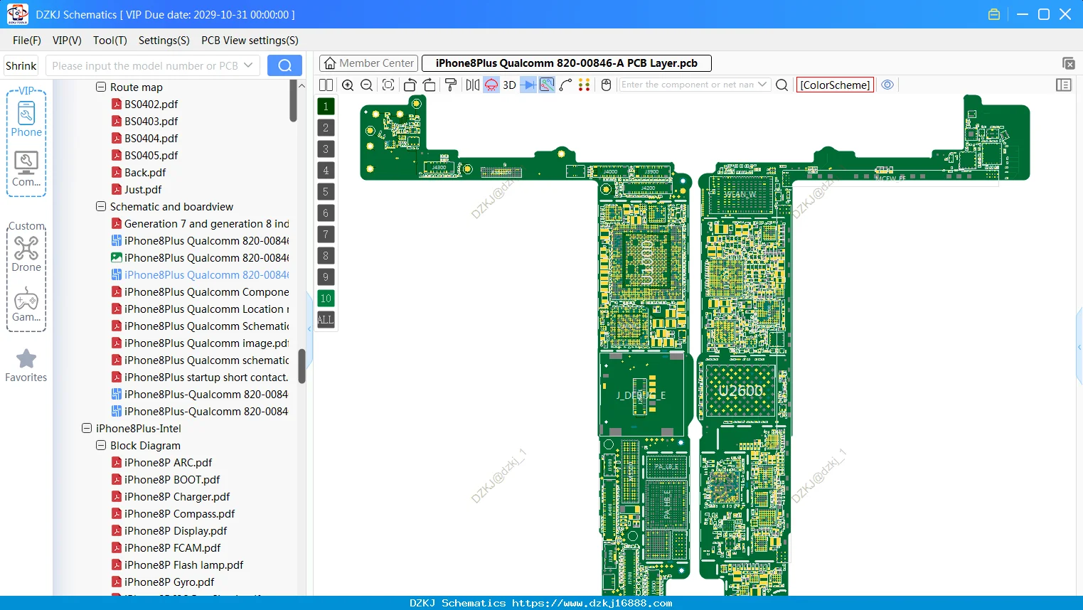 PCB Layer iPhone 8 Plus Qualcomm DZKJ
