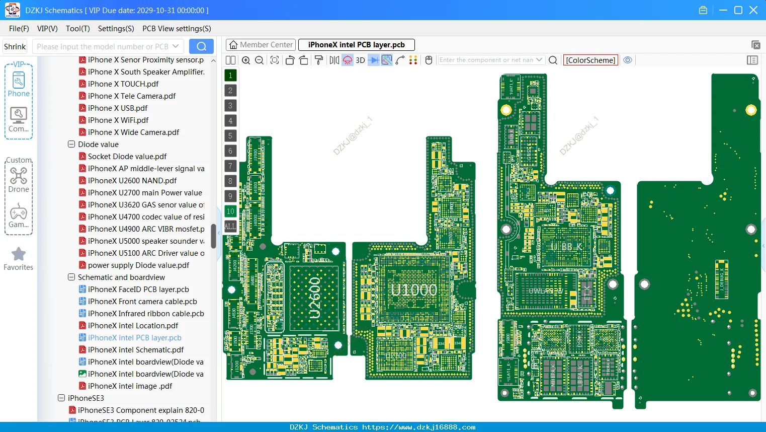 PCB Layer iPhone X Intel DZKJ