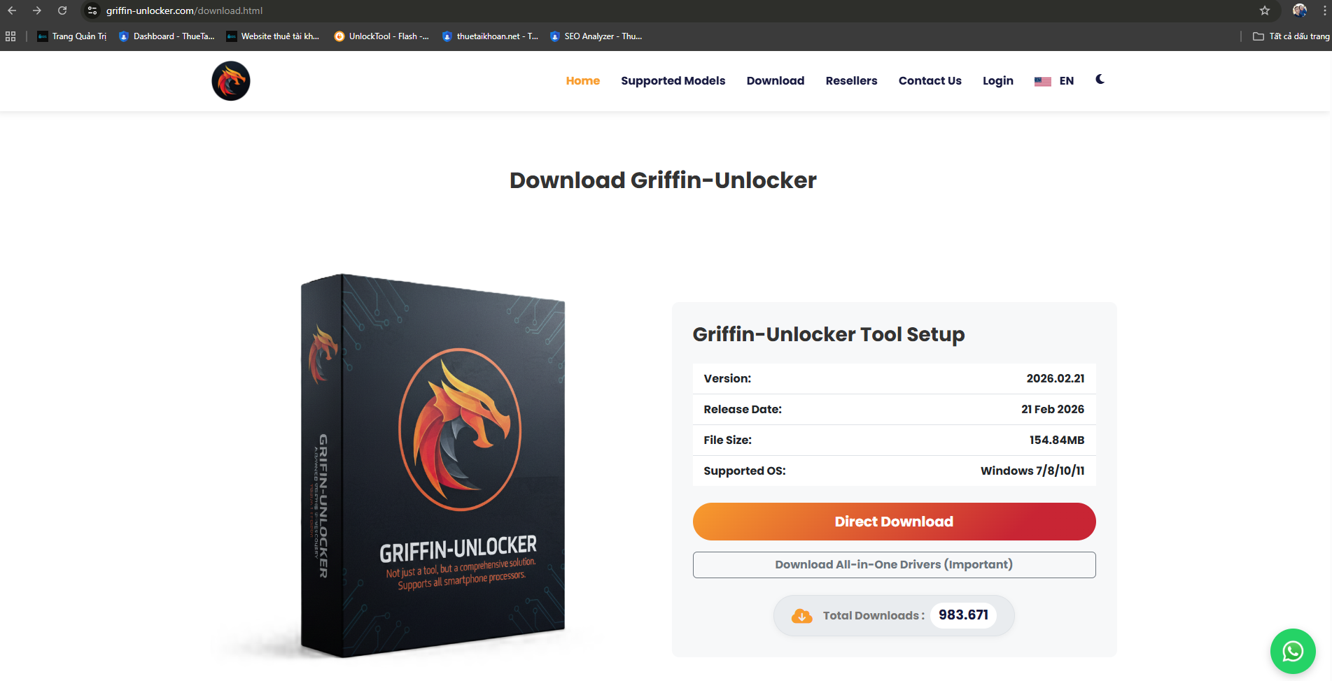 Trang chủ tải Griffin Unlocker chính thức