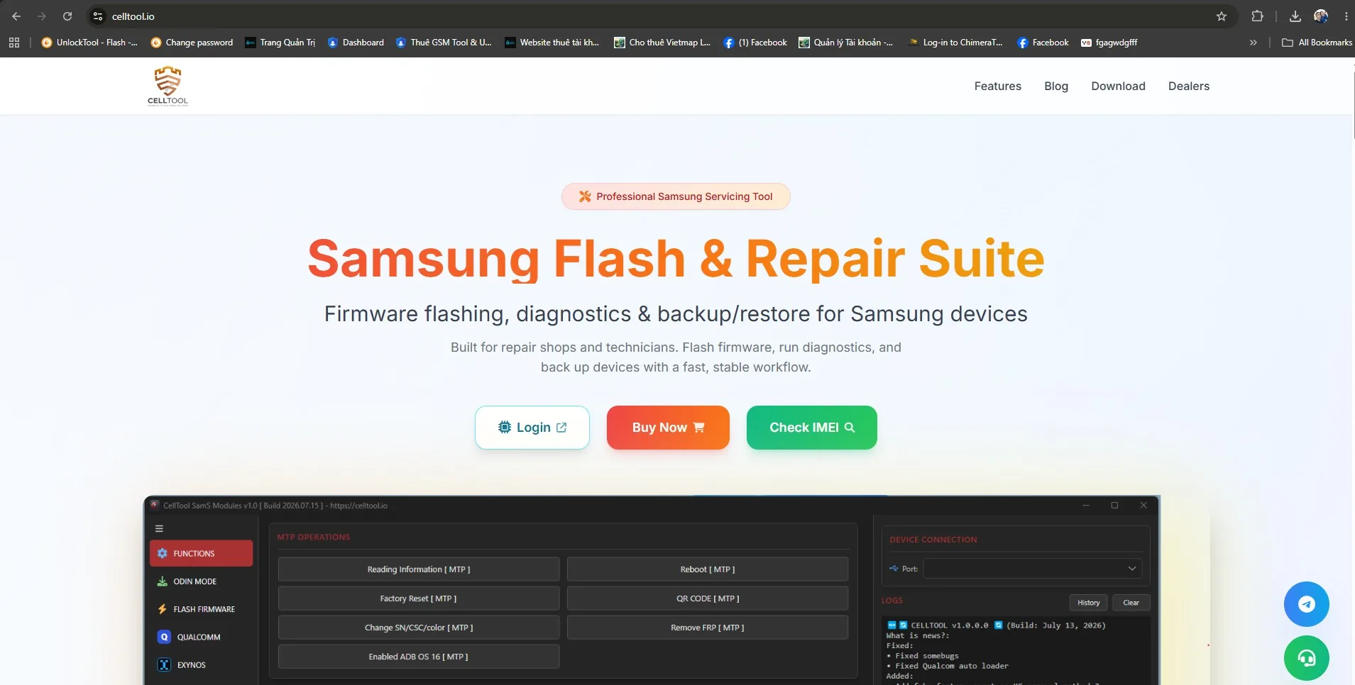 Trang chủ CellTool.io — Samsung Flash & Repair Suite